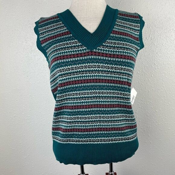 NWT JW Styles Sleeveless V-Neck Sweater Size M - Picture 1 of 6